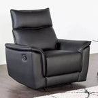 Fauteuil inclinable en similicuir avec levier manuel latéral