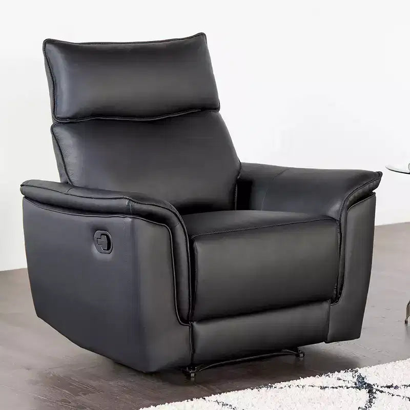 Fauteuil inclinable en similicuir avec levier manuel latéral
