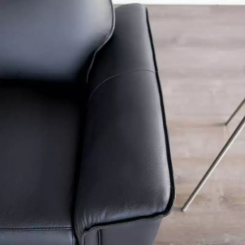 Fauteuil inclinable en similicuir avec levier manuel latéral