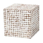 Table d'appoint en coque de noix de coco et bois d'acacia – Accent bohème naturel