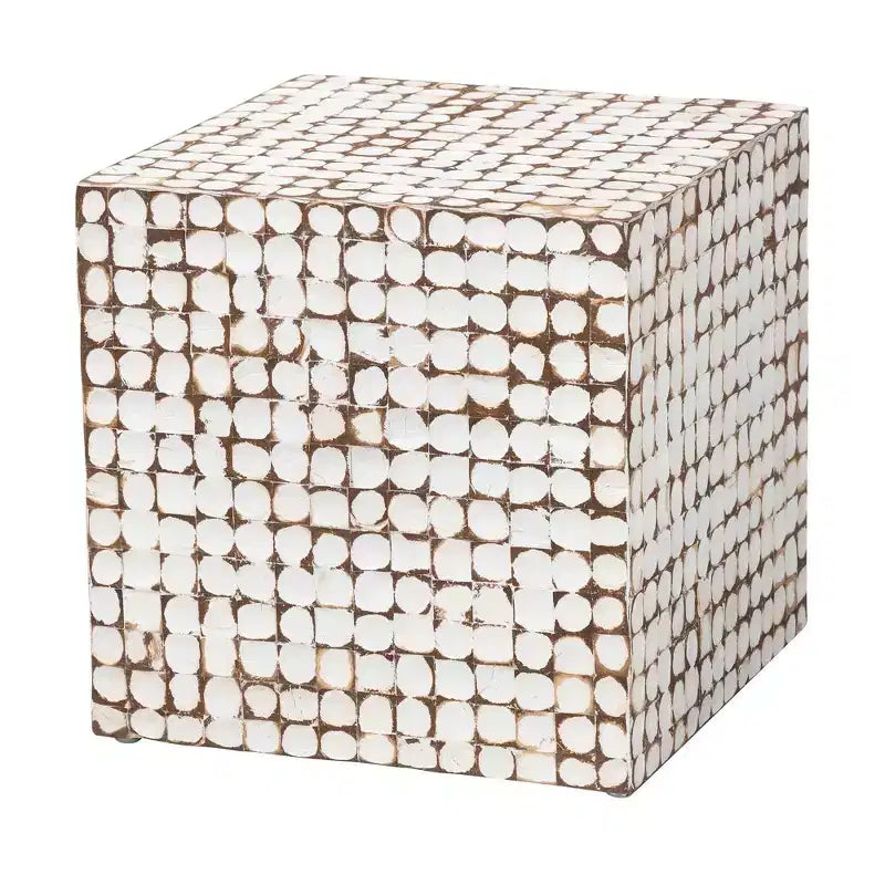 Table d'appoint en coque de noix de coco et bois d'acacia – Accent bohème naturel