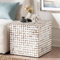 Table d'appoint en coque de noix de coco et bois d'acacia – Accent bohème naturel
