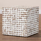 Table d'appoint en coque de noix de coco et bois d'acacia – Accent bohème naturel