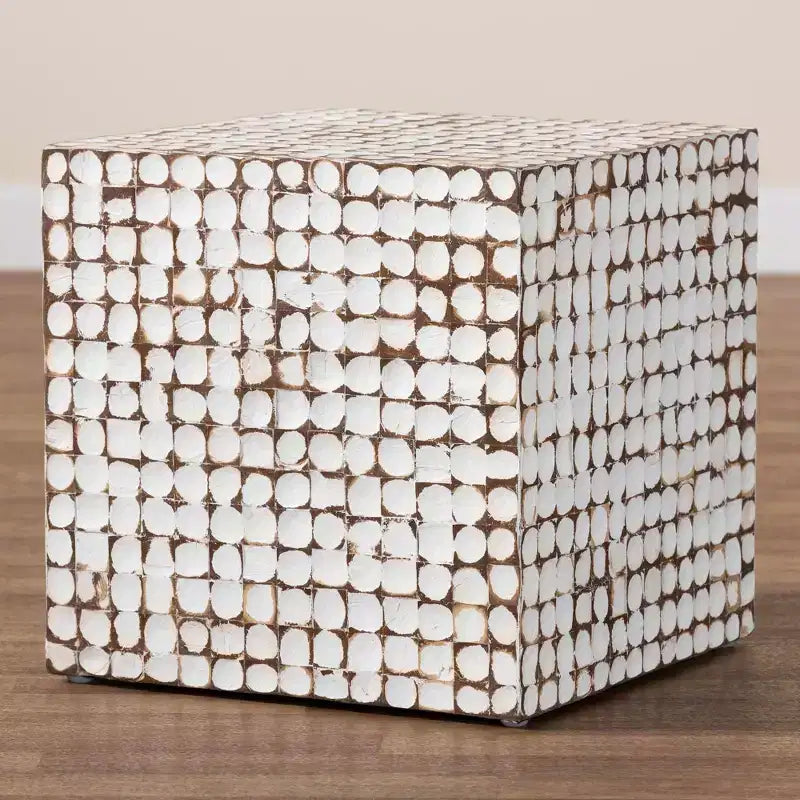 Table d'appoint en coque de noix de coco et bois d'acacia – Accent bohème naturel
