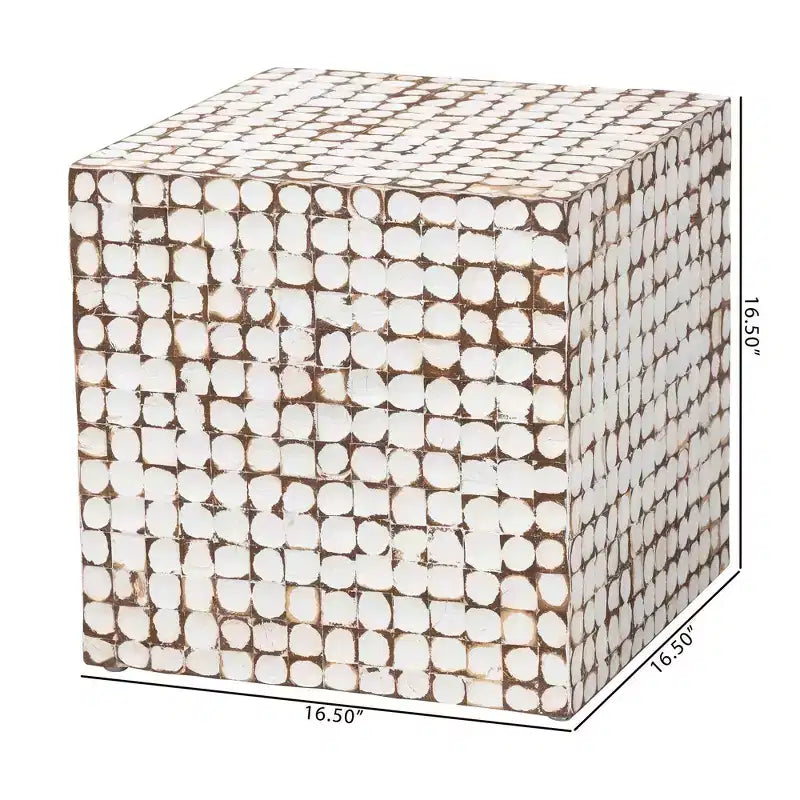 Table d'appoint en coque de noix de coco et bois d'acacia – Accent bohème naturel